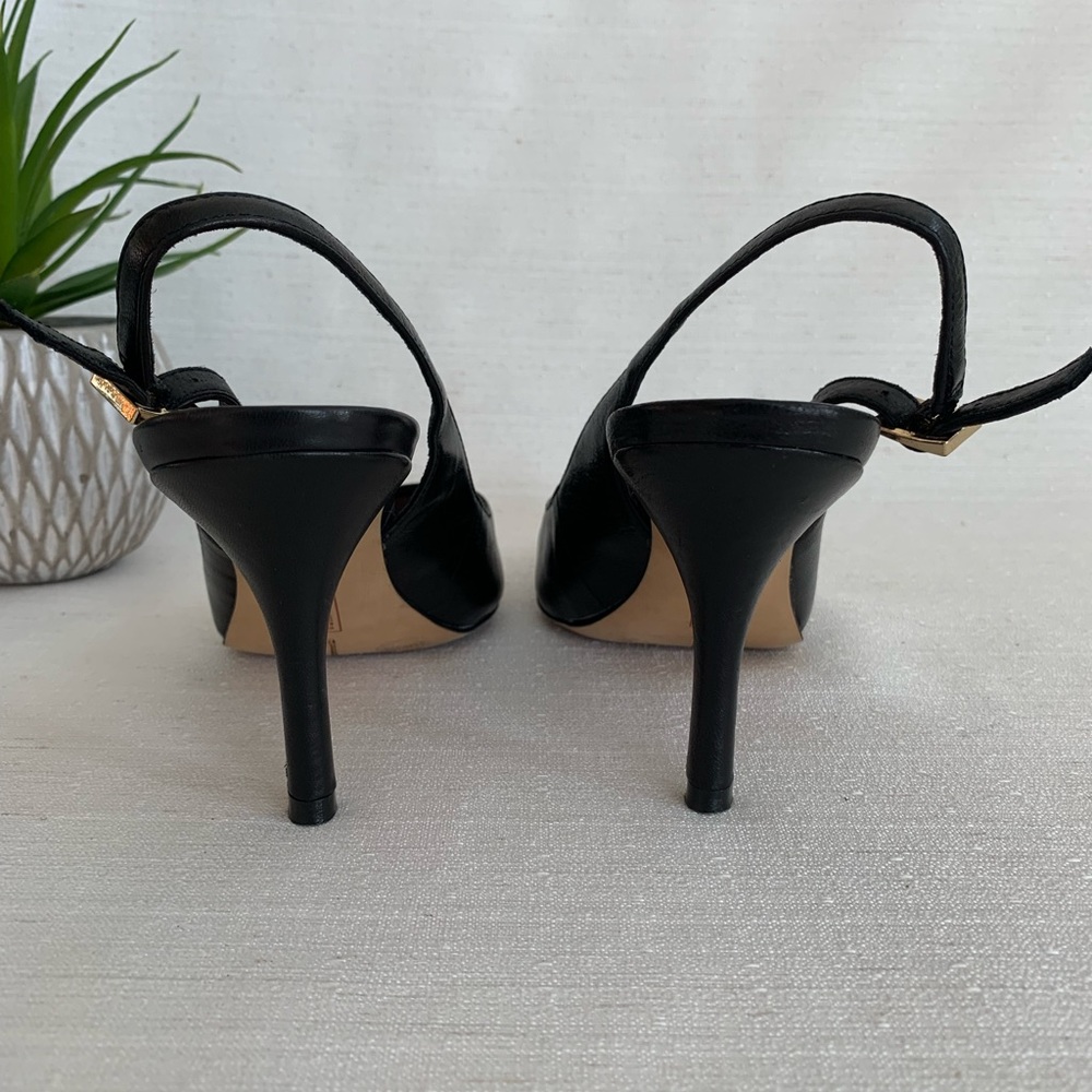 Vince Camuto Stefania Black Leather Pumps Woman’s 5.5M - Picture 9 of 10